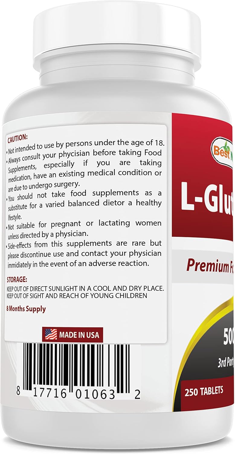 High-Quality L-Glutamine 500 mg Tablets - 250 Count for Optimal Results