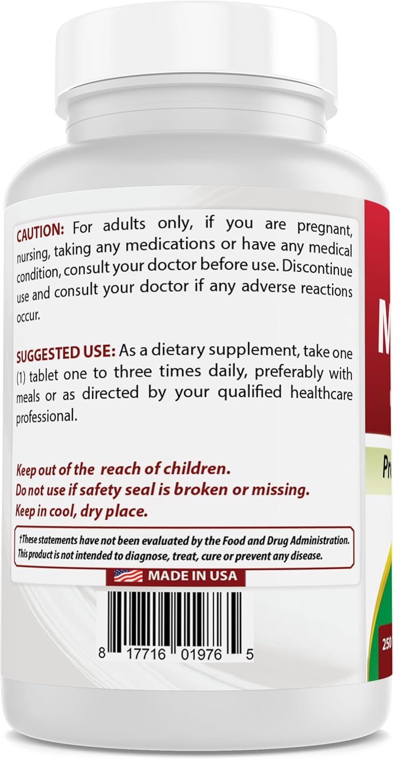 High-Quality Manganese Amino Acid Chelate Supplement - 8 mg, 250 Tablets - BoostGo Australia