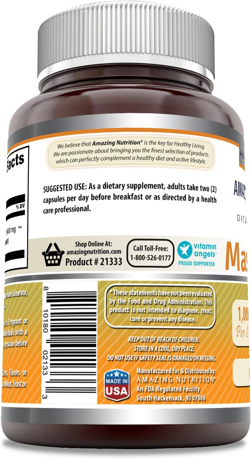 High Quality Mastic Gum Supplement 1000mg - 60 Capsules - Non-GMO & Gluten Free - USA Made by Amazing Nutrition