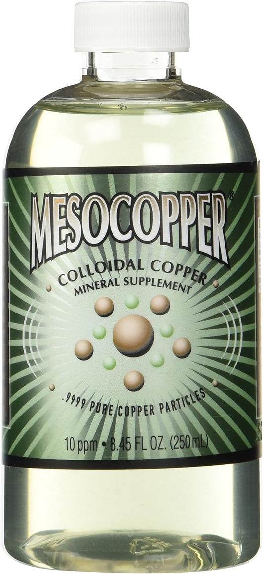 High-Quality MesoCopper ® 10 ppm Colloidal Copper Solution - 250 mL/8.45 Oz