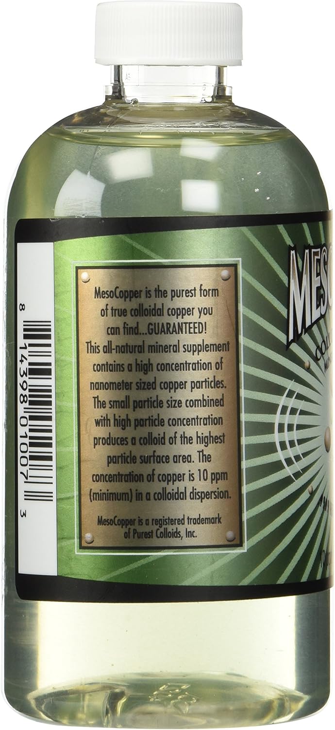 High-Quality MesoCopper ® 10 ppm Colloidal Copper Solution - 250 mL/8.45 Oz