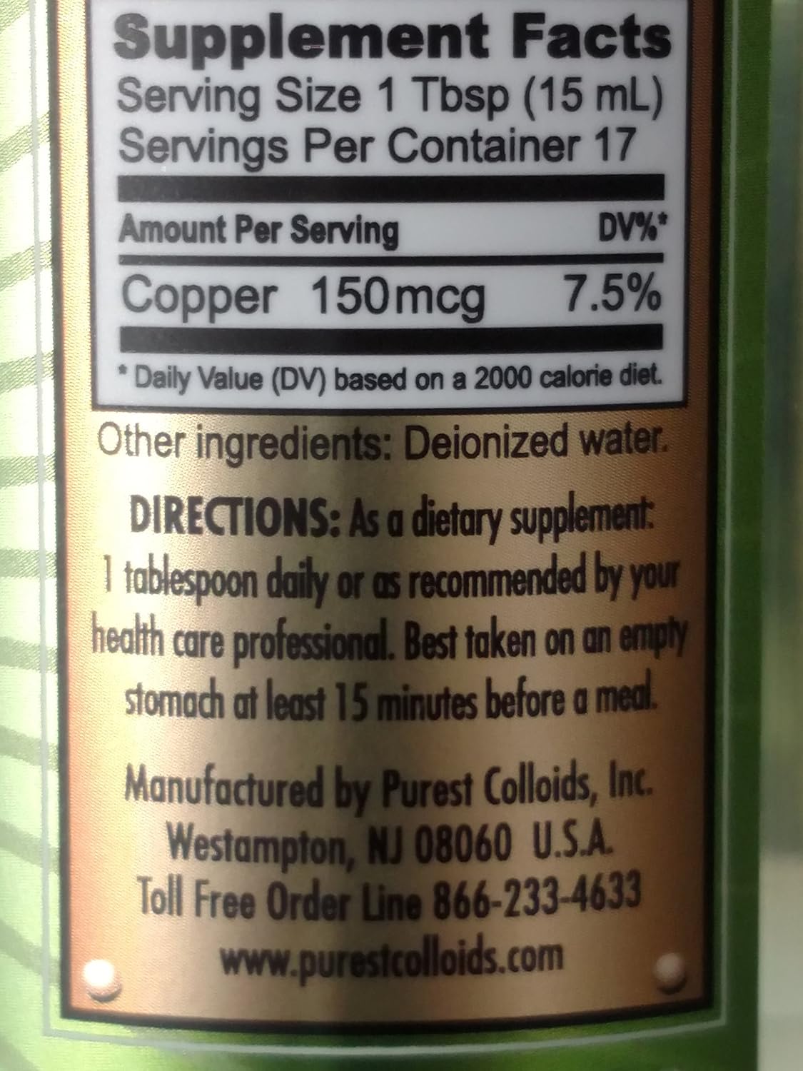 High-Quality MesoCopper ® 10 ppm Colloidal Copper Solution - 250 mL/8.45 Oz