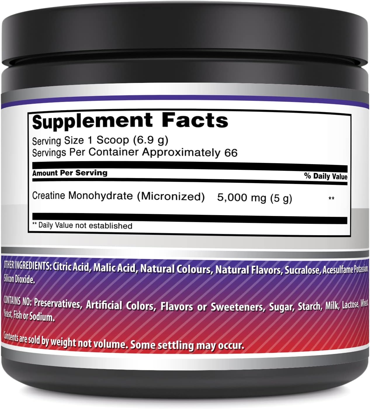 High-Quality Micronized Creatine Monohydrate Supplement | 5000 Mg | Non-GMO | Gluten Free | Made in USA | Fruit Punch Flavor
