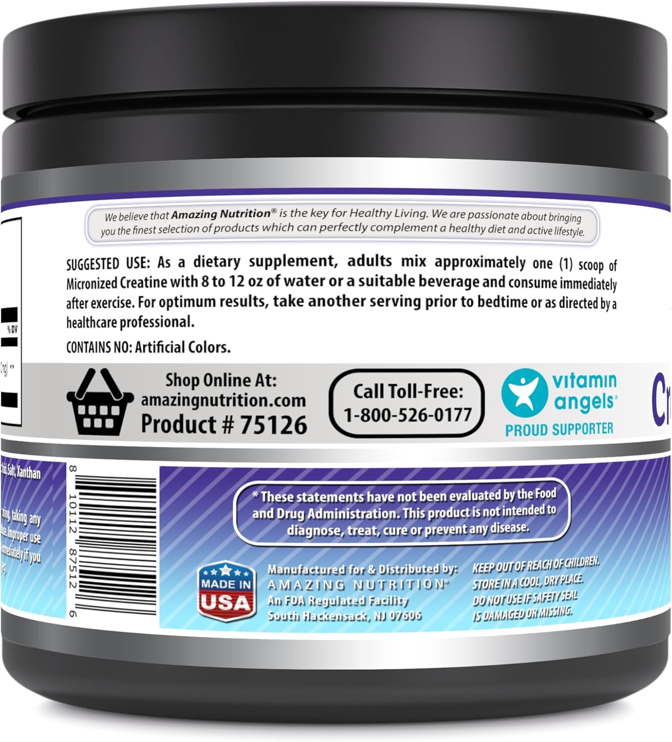 High-Quality Micronized Creatine Monohydrate Supplement | 5000 Mg | Non-GMO | Gluten Free | Made in USA | Blue Raspberry Flavor