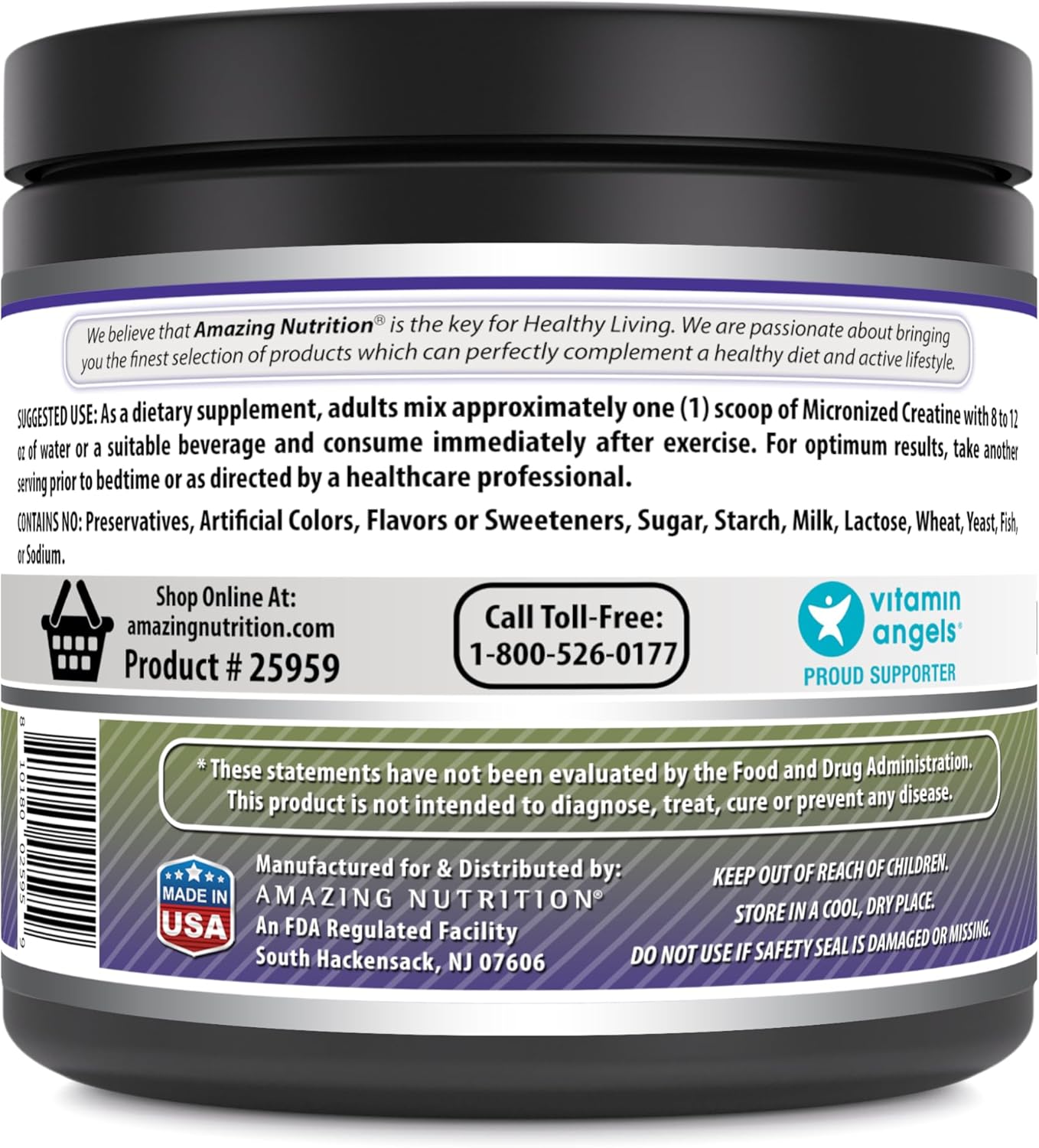High-Quality Micronized Creatine Monohydrate Supplement | 5000 Mg | Non-GMO | Gluten Free | Made in USA | 1 Lb, Unflavored