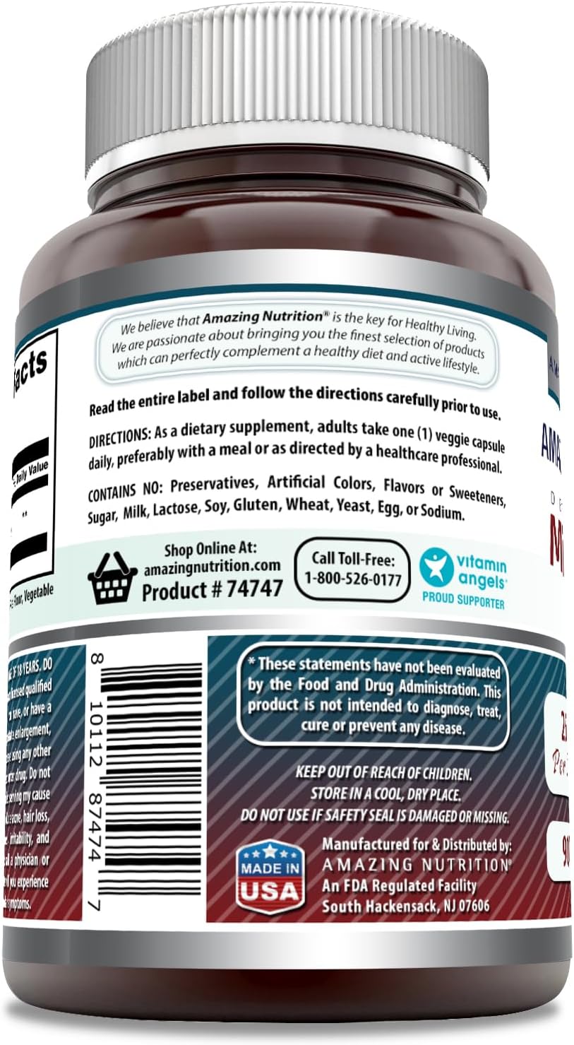 High-Quality Micronized DHEA 25mg Capsules - Non-GMO, Gluten Free, Made in USA - Ideal for Men & Women, Vegetarian-Friendly Supplement