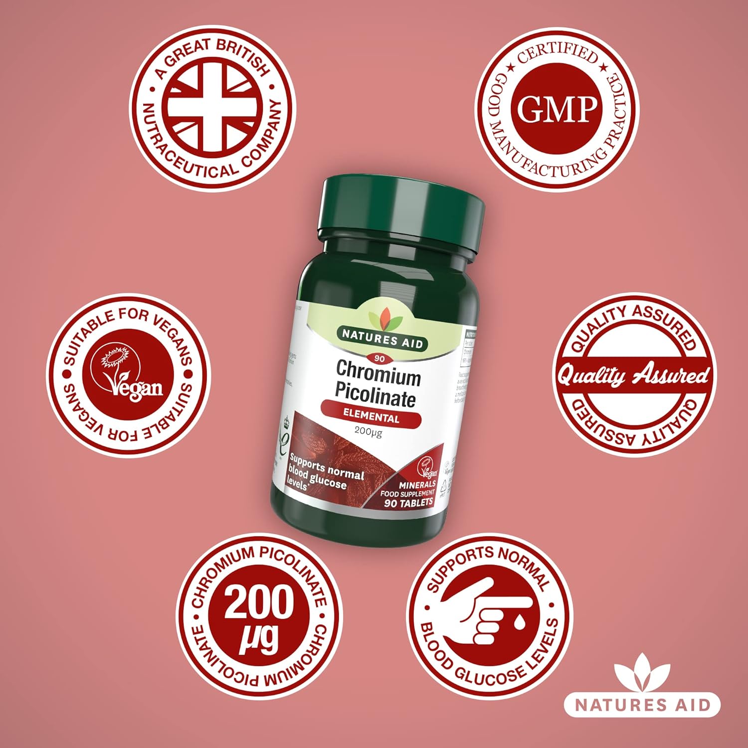 High-Quality Natures Aid Chromium Picolinate Supplement for Balanced Blood Sugar Levels