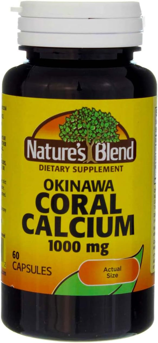 High Quality Nature's Blend Okinawa Coral Calcium Capsules - 1,000 mg - 60 Count