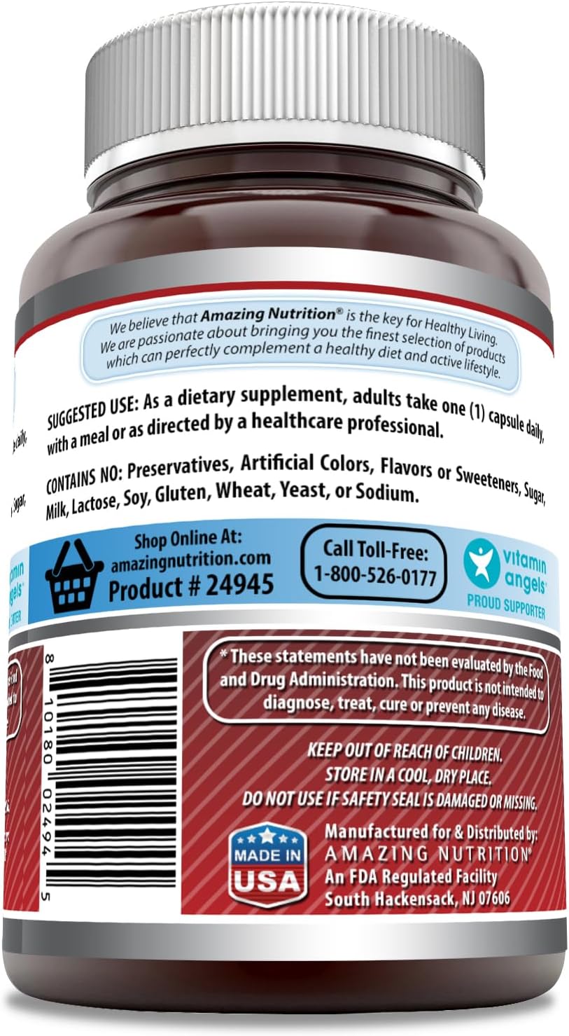 High Quality Niacin (Vitamin B3) 250mg Supplement - 180 Capsules | Non-GMO, Gluten Free, Made in USA by Amazing Nutrition