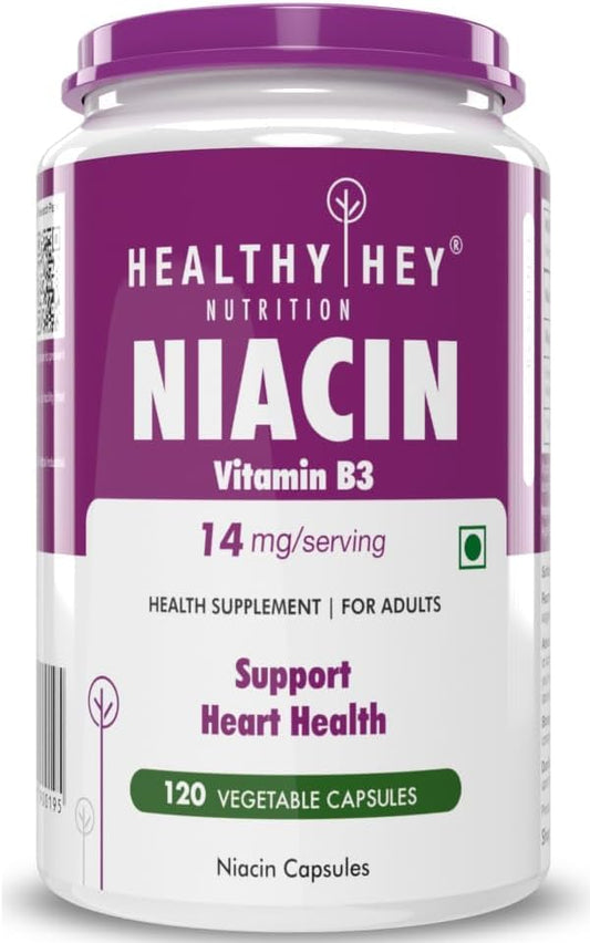 High-Quality Niacin Vitamin B3 Supplement in 120 Vegetarian Capsules