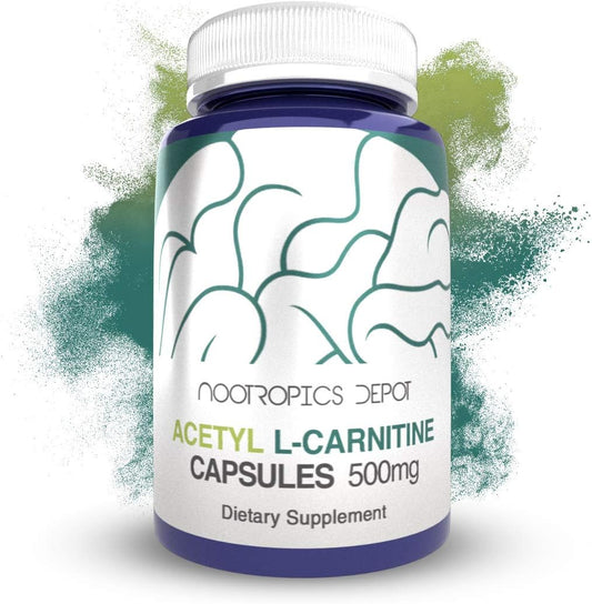 High-Quality Nootropics Depot Acetyl L-Carnitine Capsules - 500mg - 180 Count - Energy Boost - Supports Mitochondrial Function - ALCAR HCL