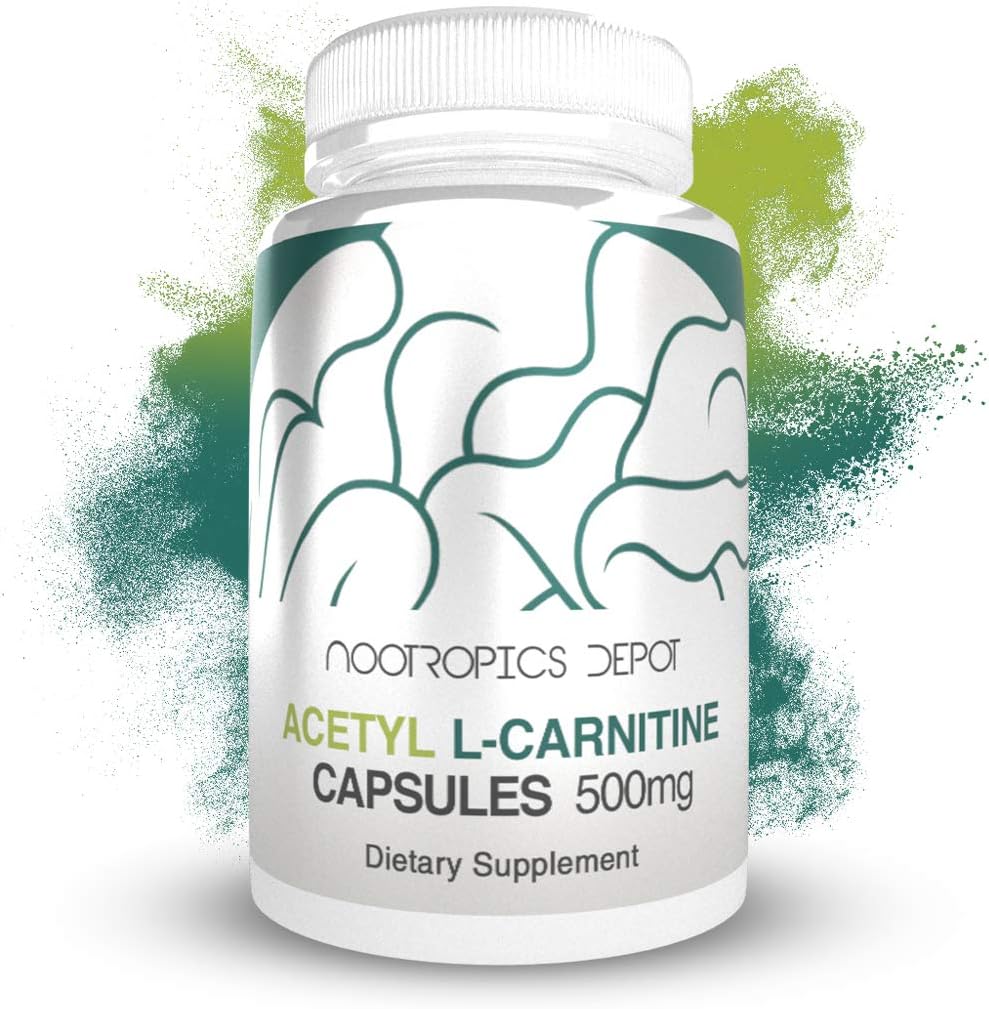 High-Quality Nootropics Depot Acetyl L-Carnitine Capsules - 500mg - 180 Count - Energy Boost - Supports Mitochondrial Function - ALCAR HCL
