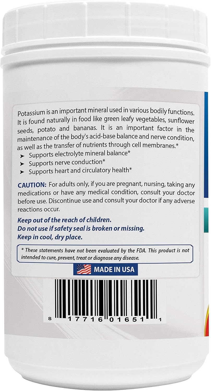 High-Quality Potassium Gluconate Powder - 1lb (16oz) - Pure and Natural Supplement