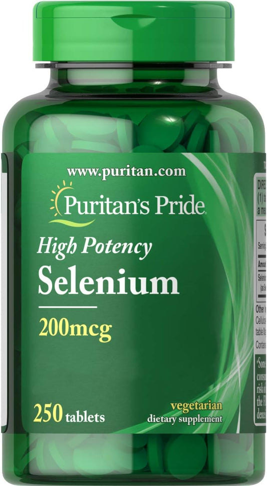 High Quality Puritan's Pride Selenium Supplement - 200mcg Capsules for Immune Support and Antioxidant Protection