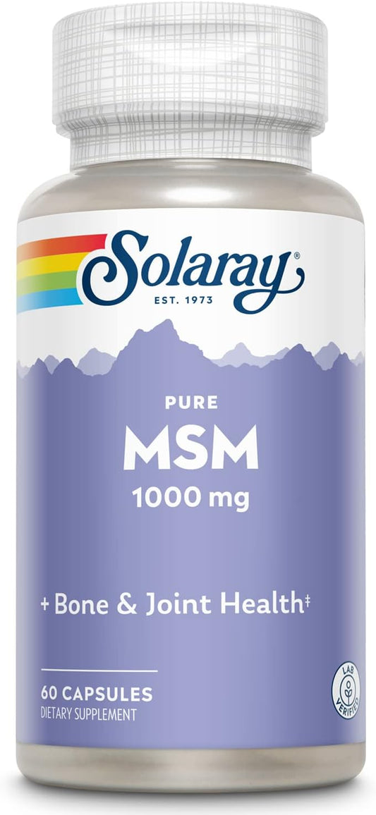 High Quality Solaray Pure MSM Capsules - 1000 mg, 60 Count for Joint Health and Immune Support