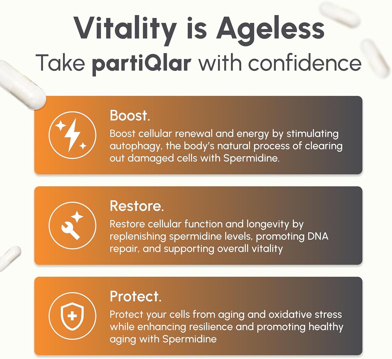 High-Quality Spermidine Supplements - 99% Purity - 8mg per Capsule - Anti-Inflammatory & Longevity Support - 60 Capsules - USA Made