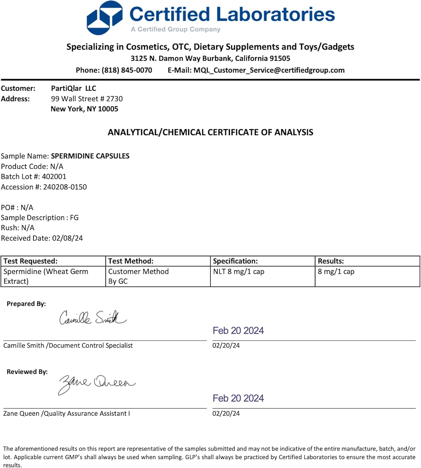 High-Quality Spermidine Supplements - 99% Purity - 8mg per Capsule - Anti-Inflammatory & Longevity Support - 60 Capsules - USA Made