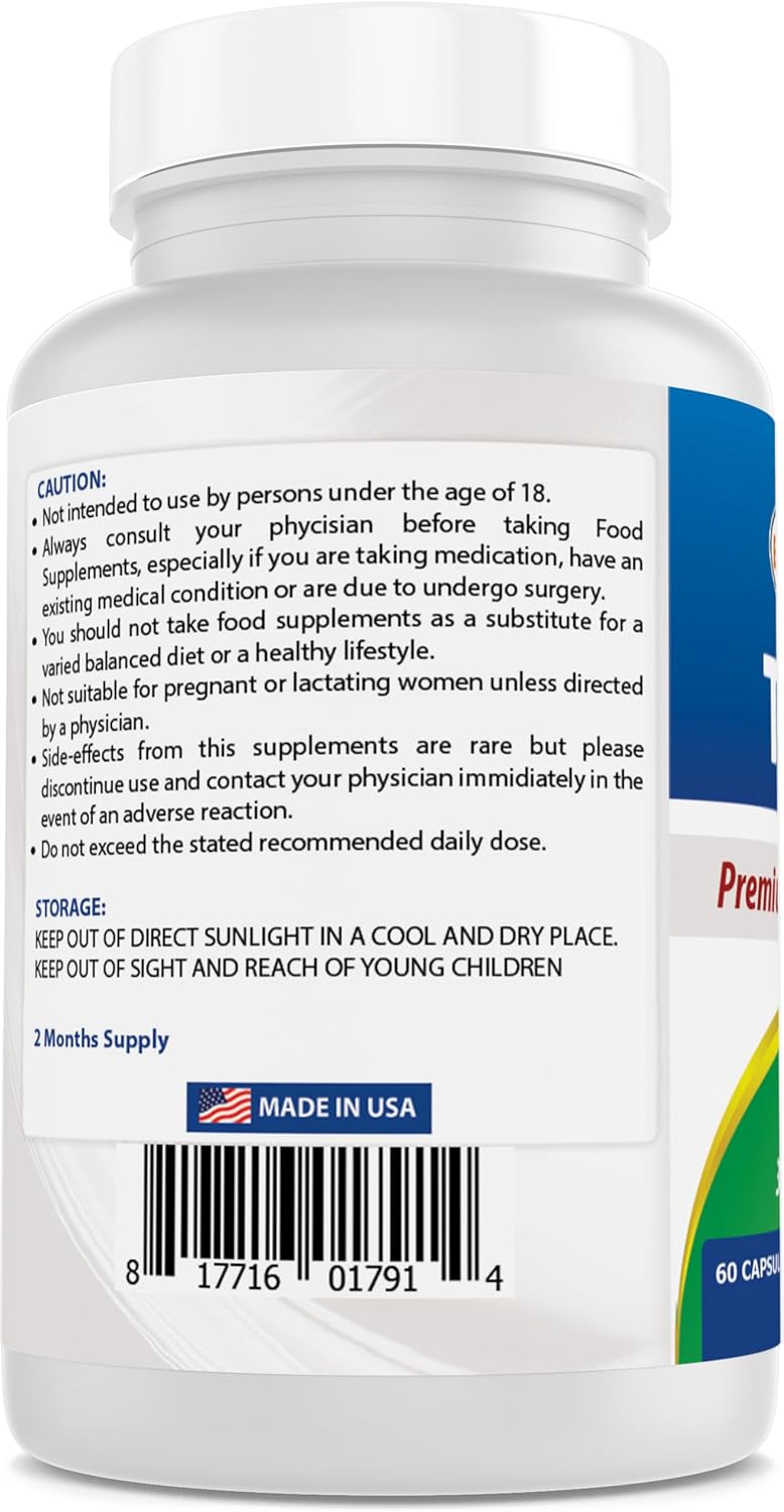 High-Quality TUDCA 250mg Capsules - 60 Vegetarian Capsules - 2 Months Supply - Pack of 1 or Pack of 3