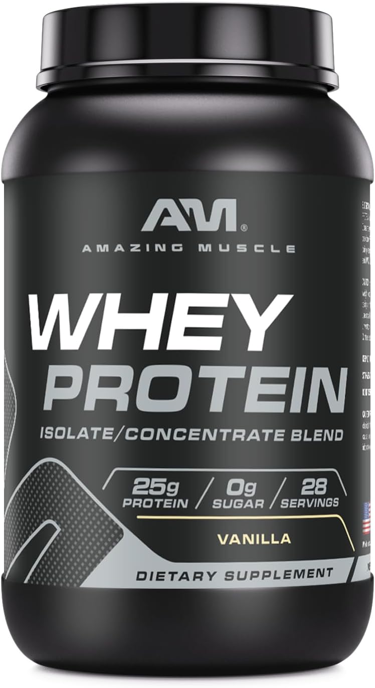 High-Quality Vanilla Whey Protein Powder with Advanced Formula - 100% Whey Protein Isolate and Ultra-Filtered Whey Protein Concentrate - 2 lb