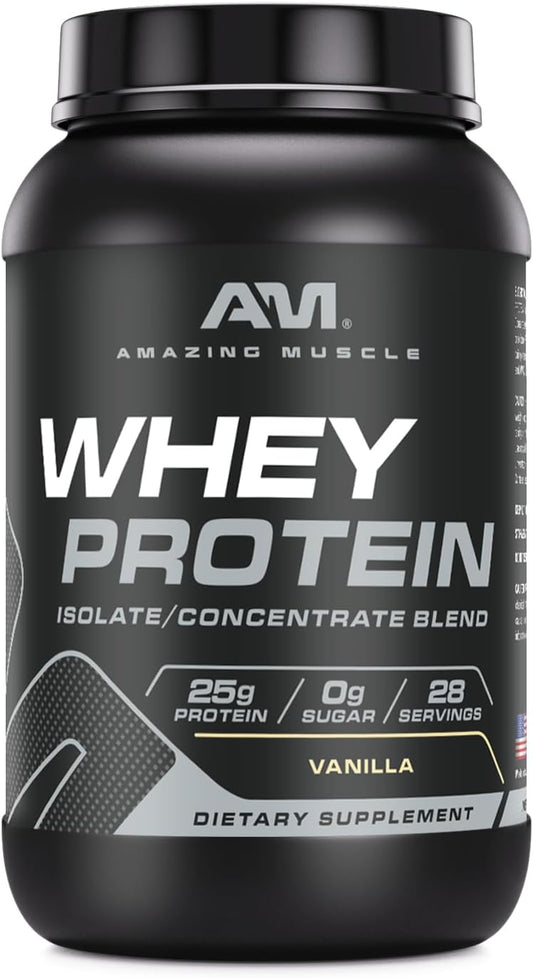 High-Quality Vanilla Whey Protein Powder with Advanced Formula - 100% Whey Protein Isolate and Ultra-Filtered Whey Protein Concentrate - 2 lb