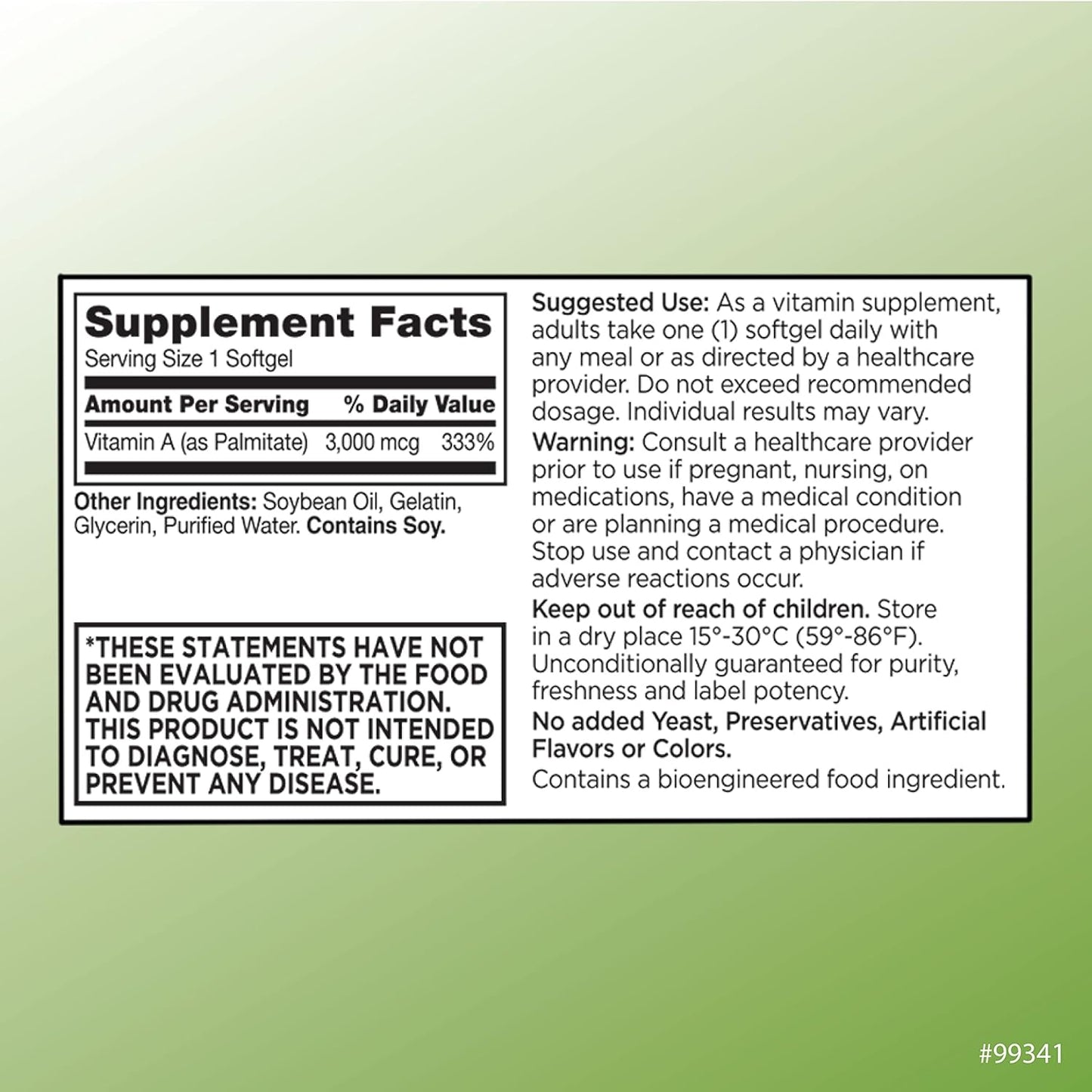 High Quality Vitamin A Softgels 3000 mcg (10,000IU) - Premium Supplement for Daily Health