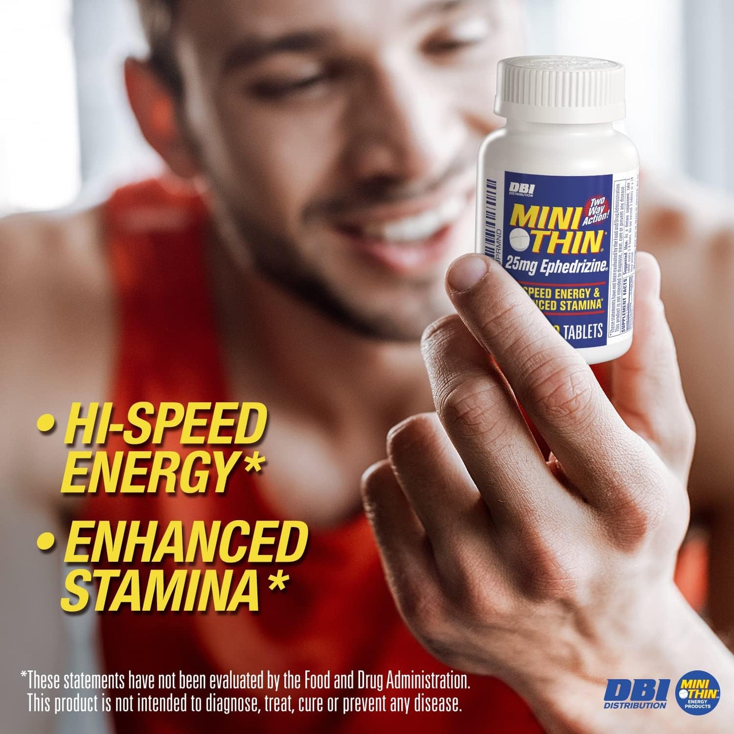High Speed Energy and Stamina Boost with Mini Thin Two-Way Action Caffeine Pills - 205mg Caffeine, 25mg Ephedrizine - 100 Count Bottle