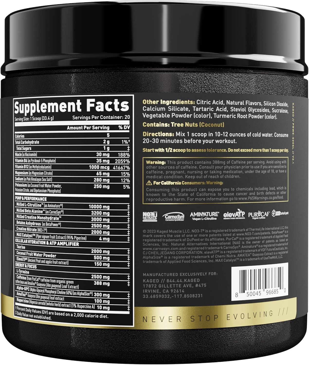 High Stimulant Kaged Pre Workout Powder for Men & Women - Energy & Focus Blend with L-Citrulline, Beta Alanine, Creatine, Organic Caffeine, Strawberry Lemonade Flavor - BoostGo Australia