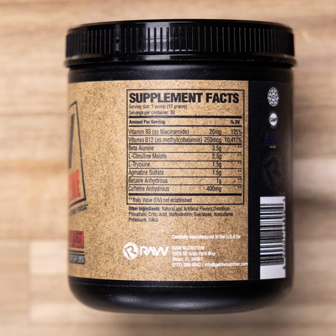 High Stimulant Preworkout Powder Drink for Extreme Energy, Focus, and Endurance - Fruit Burst Flavor - 30 Servings