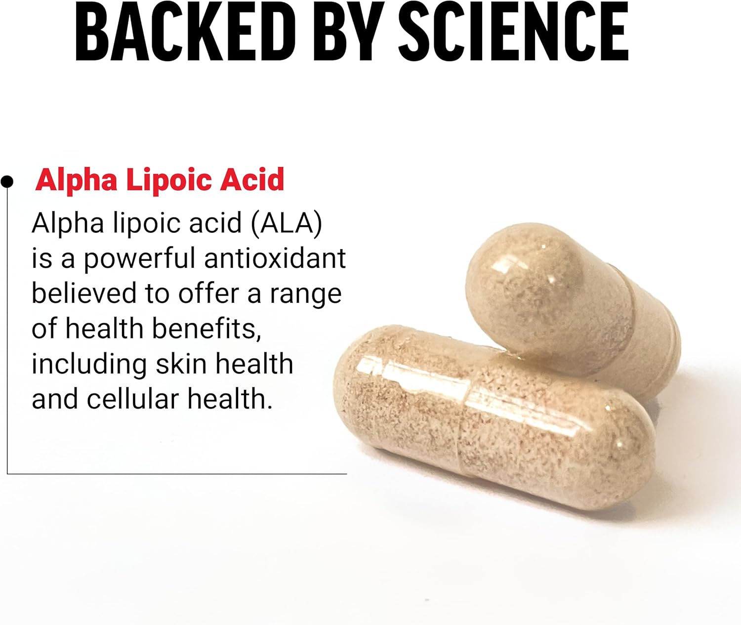 High Strength Alpha Lipoic Acid 600mg Capsules for Cardiovascular and Cellular Health - Vegan Antioxidant Supplement - 60 Capsules