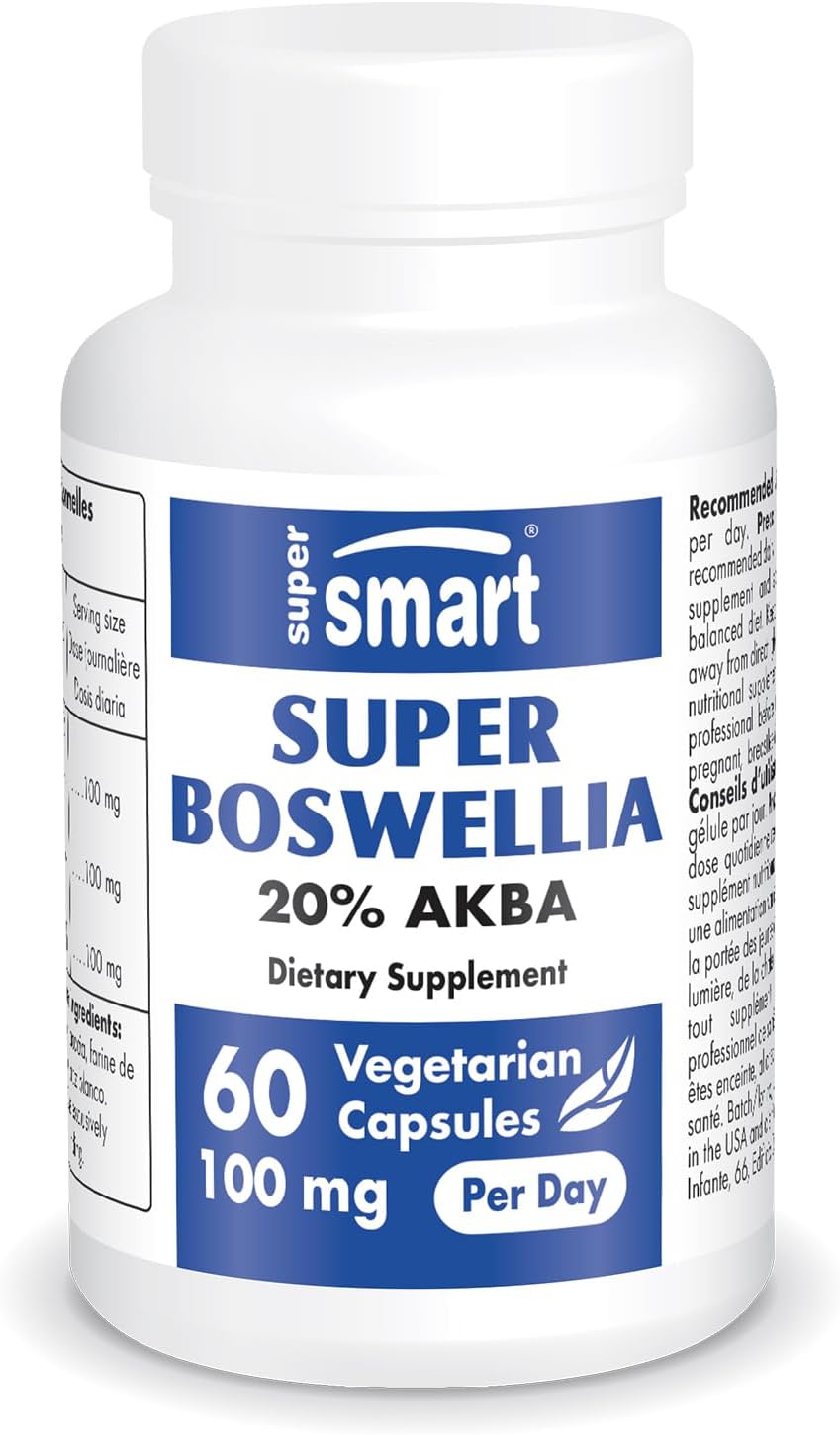 High Strength ApresFlex Boswellia Serrata Supplement - 100mg per Day - Patented Extract - Non-GMO & Gluten Free - 60 Capsules
