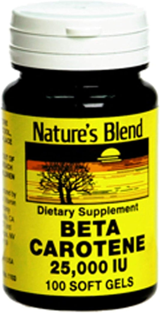 High Strength Beta Carotene Softgels 25,000 IU - 100 Count by Nature's Blend