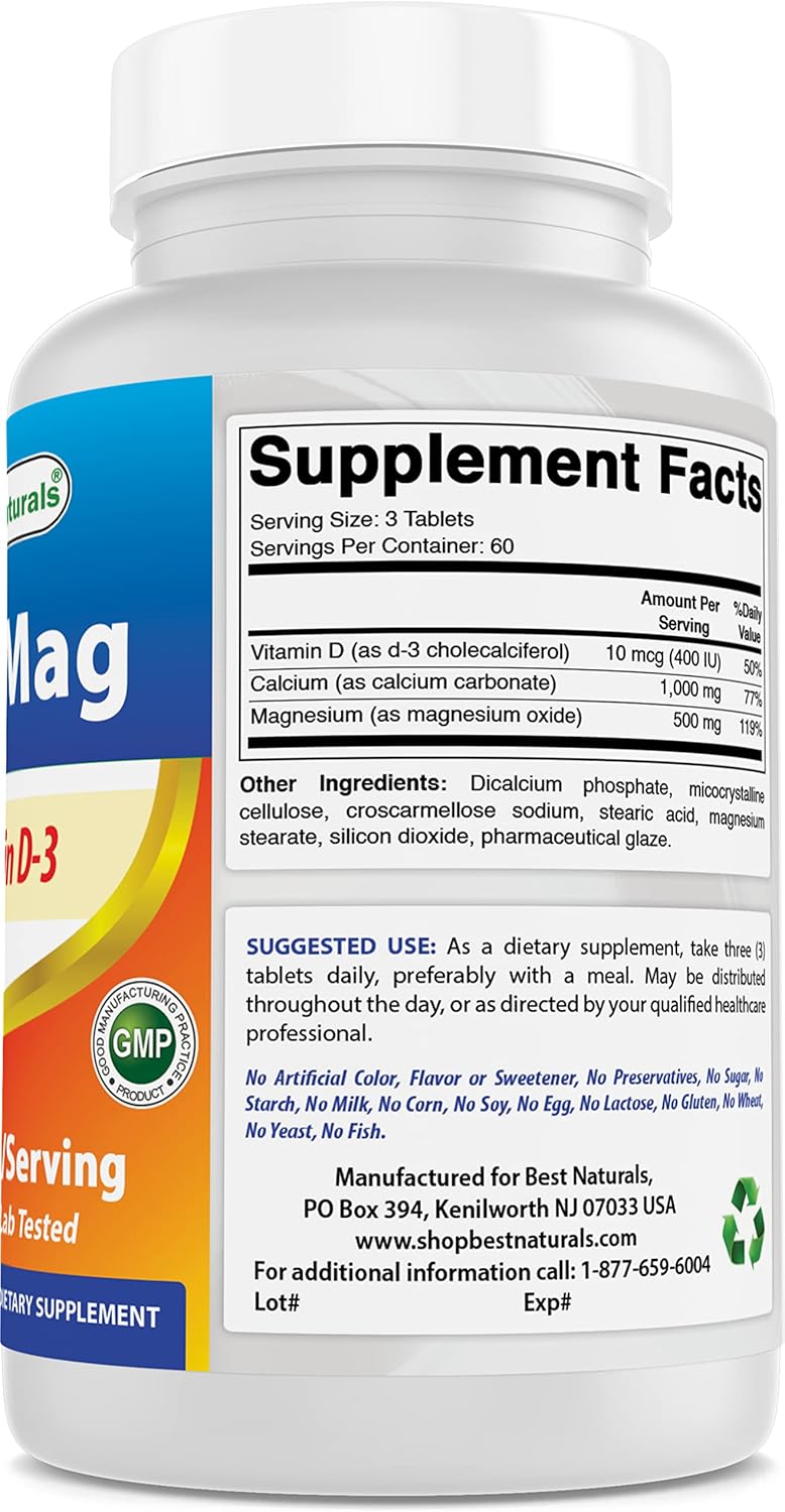 High Strength Calcium Magnesium with Vitamin D3 1500mg - 540 Tablets - Triple Pack