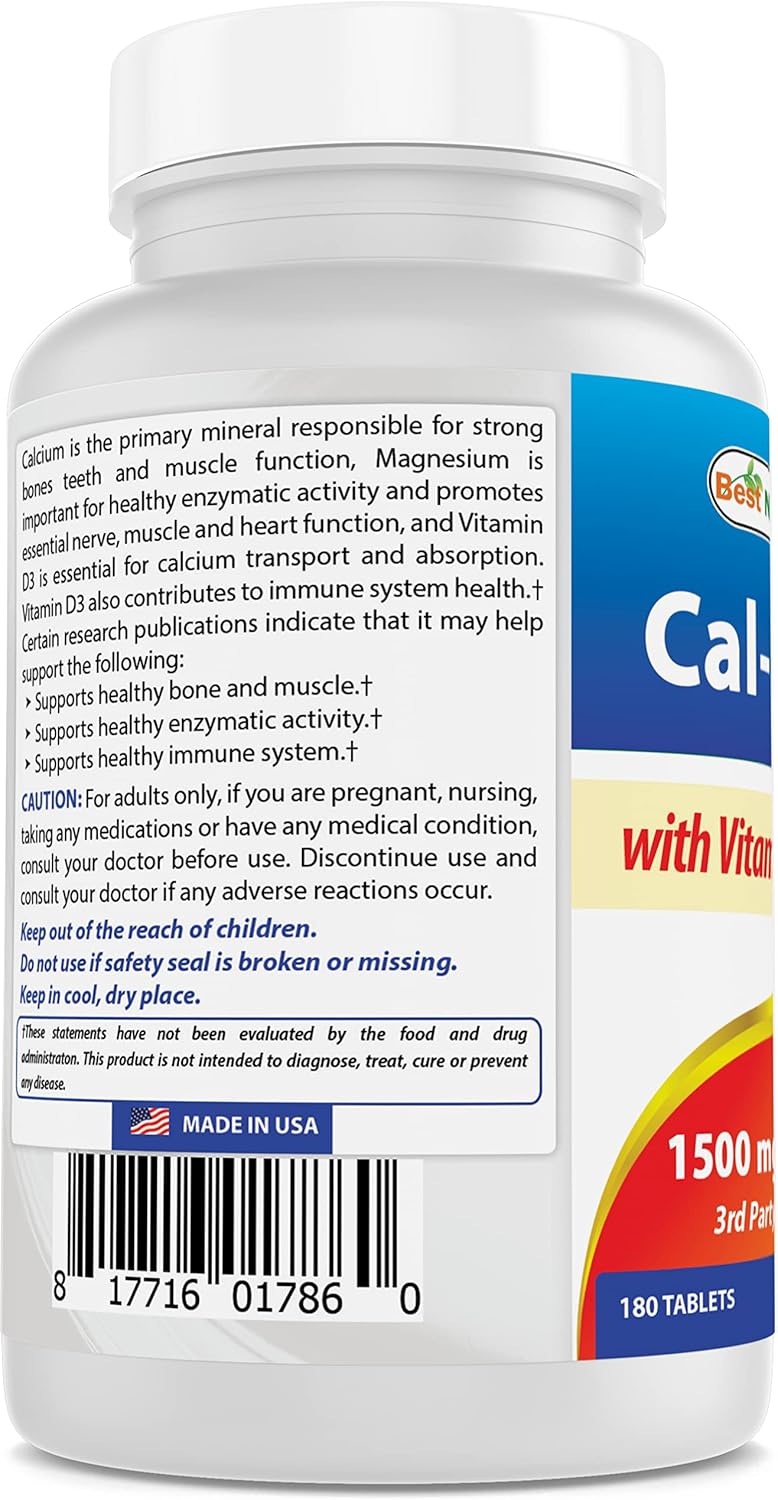 High Strength Calcium Magnesium with Vitamin D3 1500mg - 540 Tablets - Triple Pack