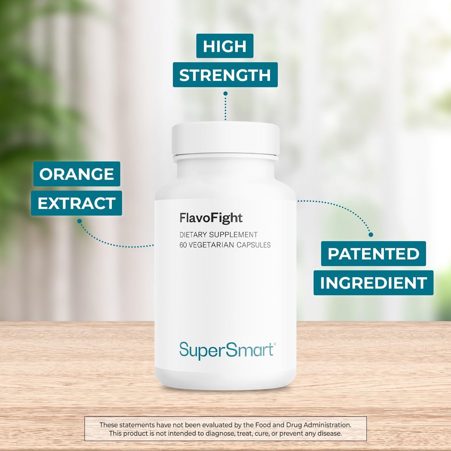 High Strength FlavoFight Orange Flavonoids Supplement - 500mg Daily Citrus Sinensis Extract - Vegetarian Capsules - Patented Formula - Non-GMO & Gluten-Free