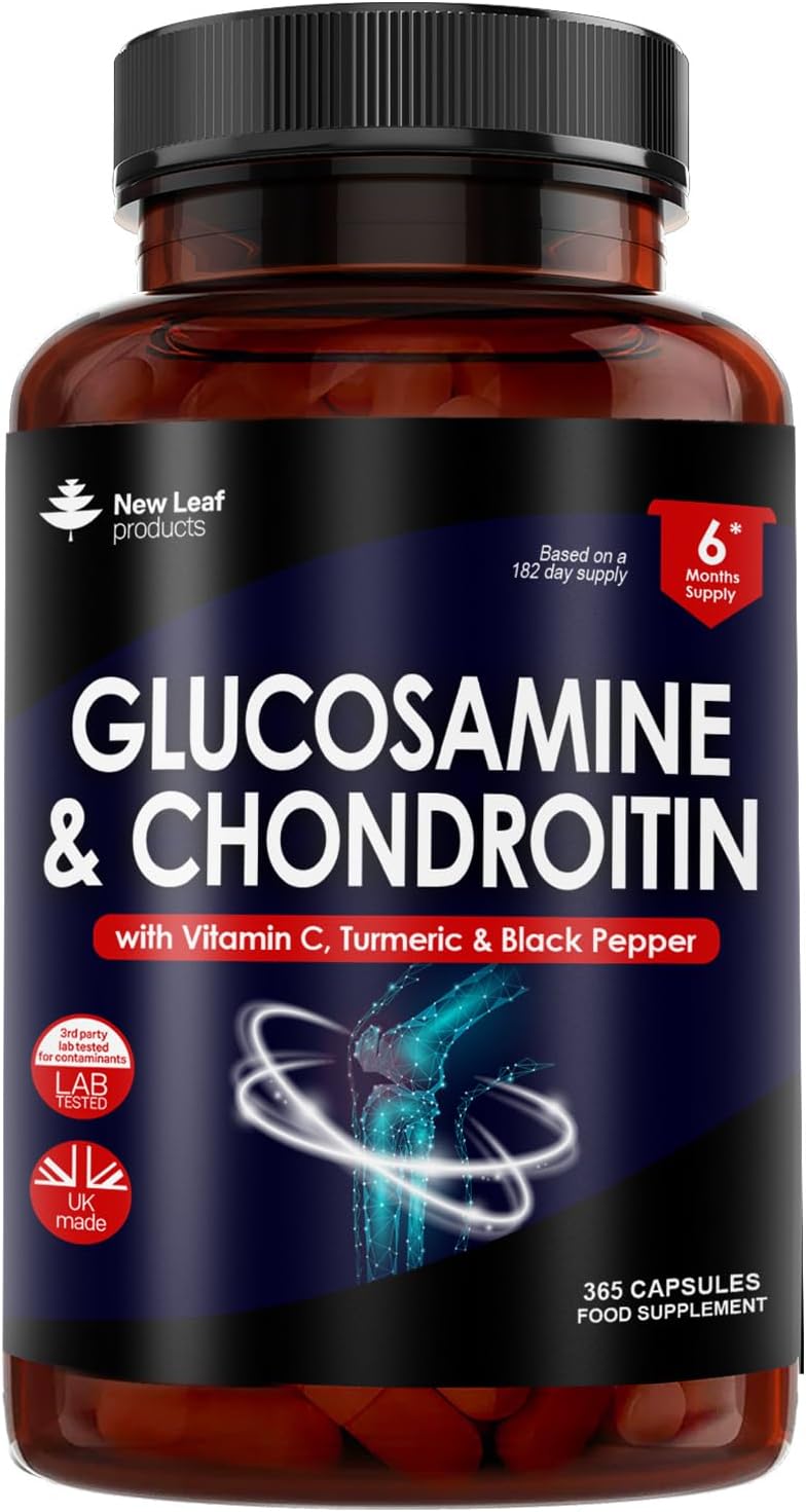 High Strength Glucosamine & Chondroitin with MSM - 365 Tablets, Vitamin C Enriched, Gluten-Free - GMP Certified Food Supplement