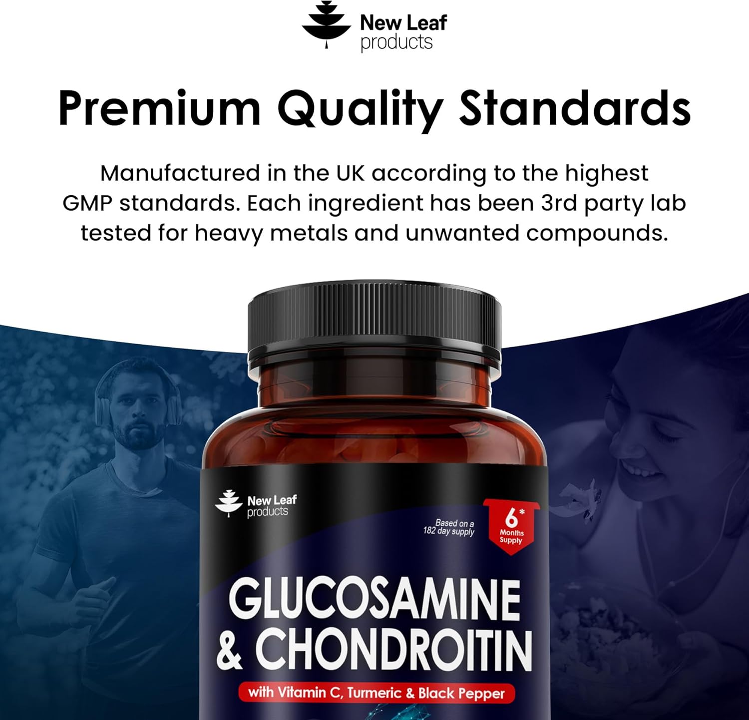 High Strength Glucosamine & Chondroitin with MSM - 365 Tablets, Vitamin C Enriched, Gluten-Free - GMP Certified Food Supplement