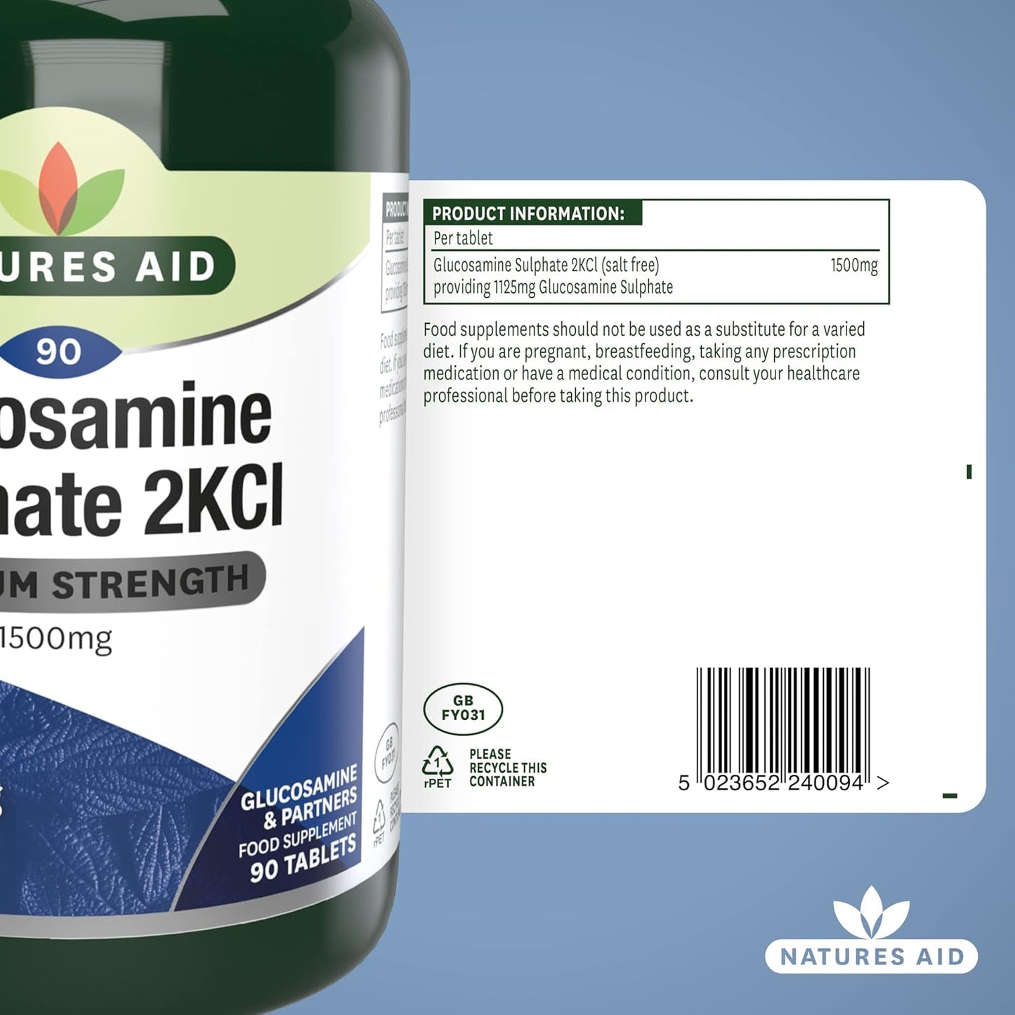 High Strength Glucosamine Sulphate 1500mg by Natures Aid - Joint Support Supplement