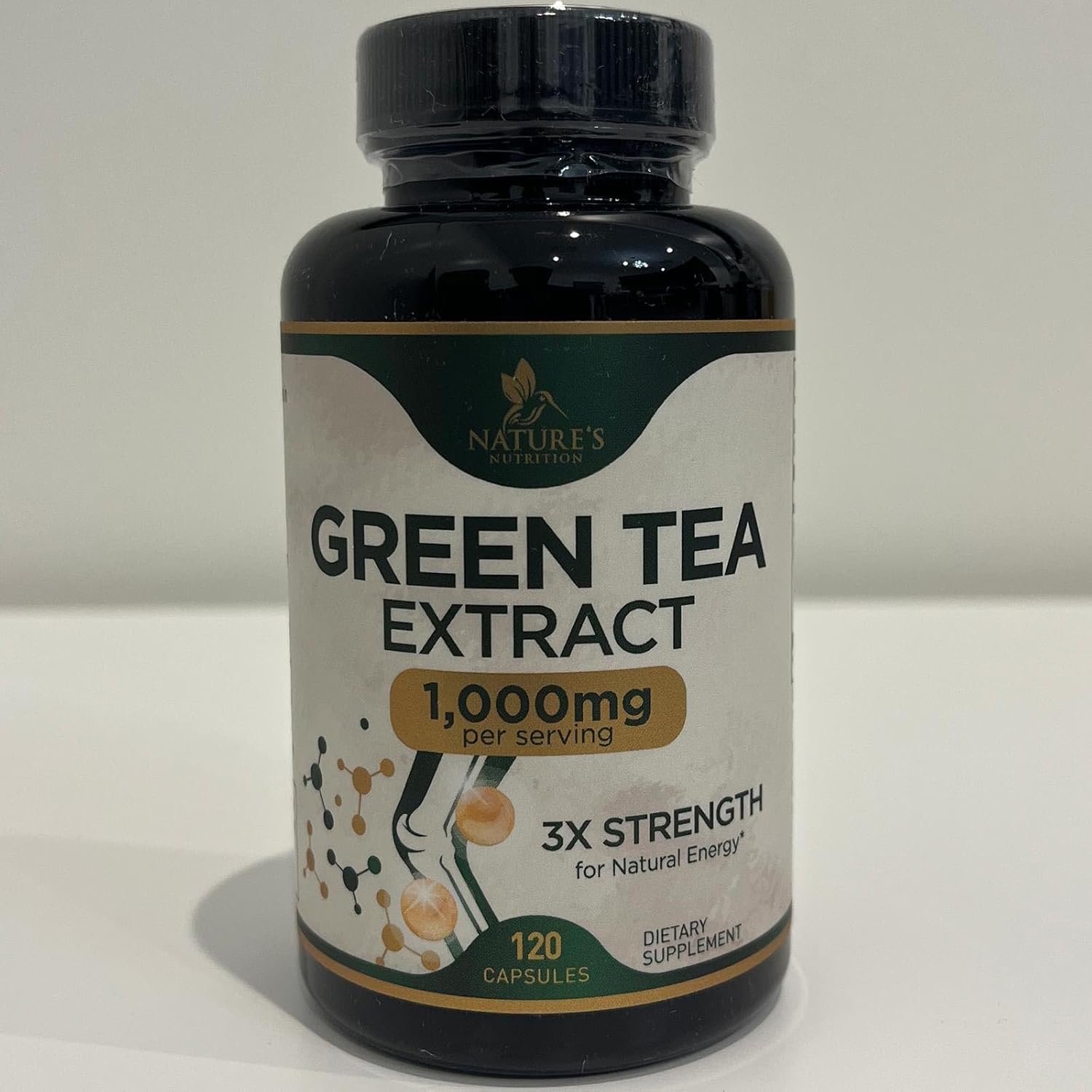 High Strength Green Tea Extract Pills - 1000mg with 98% EGCG & Polyphenols - Boost Energy, Heart & Antioxidant Health - Natural Caffeine Source - 120 Capsules