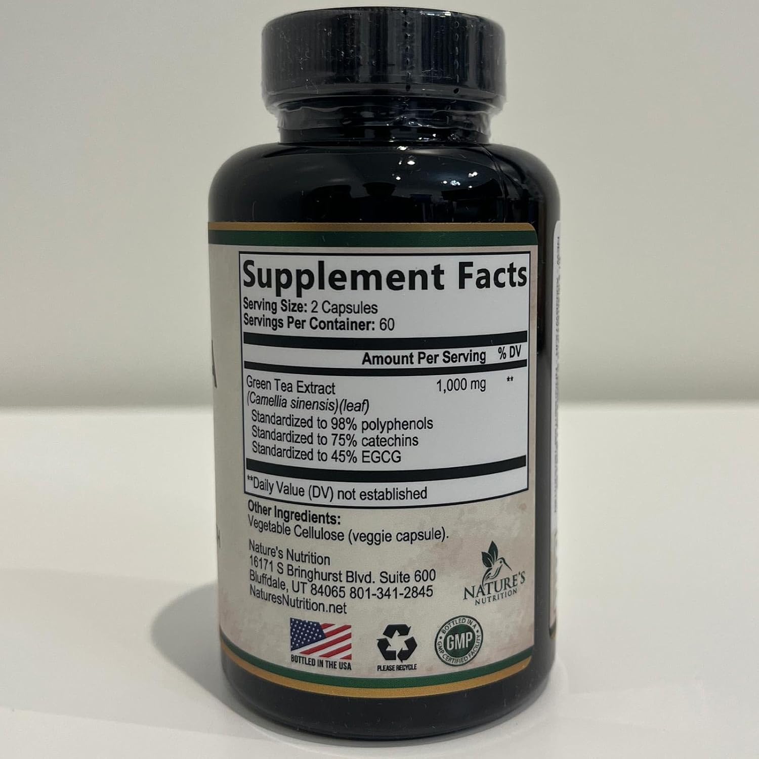 High Strength Green Tea Extract Pills - 1000mg with 98% EGCG & Polyphenols - Boost Energy, Heart & Antioxidant Health - Natural Caffeine Source - 120 Capsules