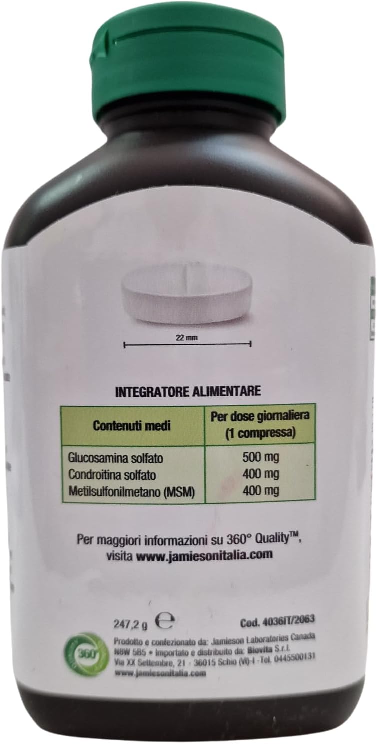 High Strength Jamieson Glucosamine Chondroitin MSM Supplement - 1300mg, 120 Capsules