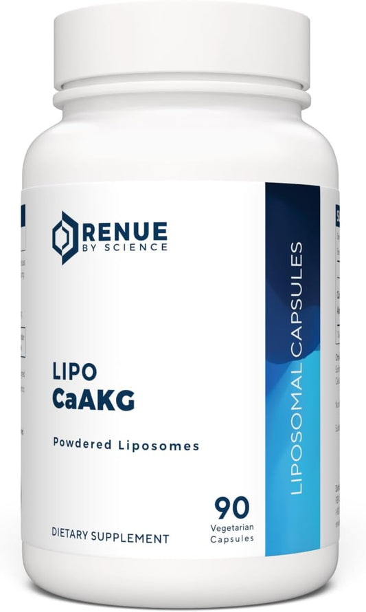 High Strength Liposomal Calcium AKG Supplement by RENUE | 90 Capsules - 300mg per Serving | Non-GMO & Made in USA - BoostGo Australia
