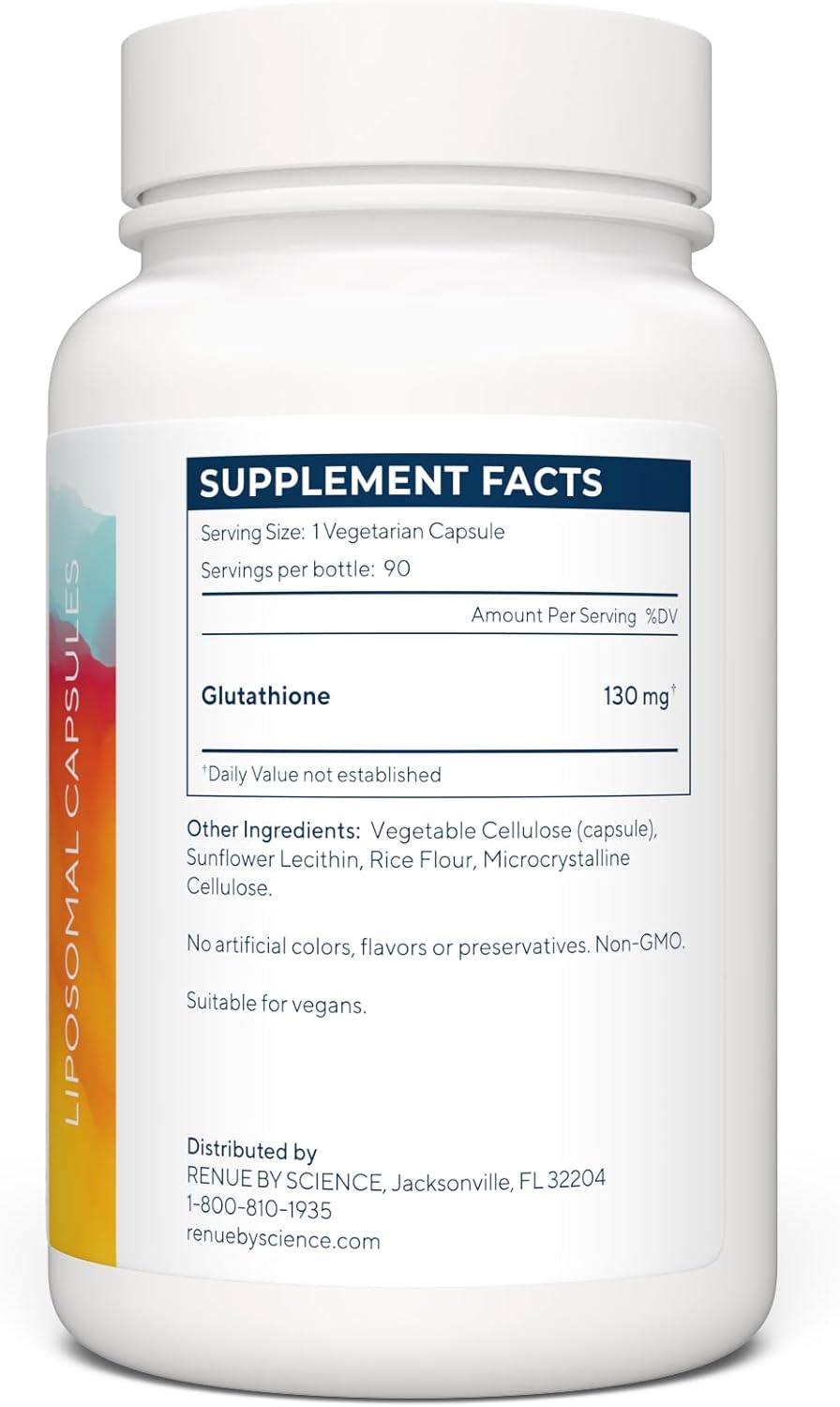 High Strength Liposomal Glutathione Supplement | 90 Capsules - 130mg per Serving | Non-GMO & Third-Party Tested | Made in USA
