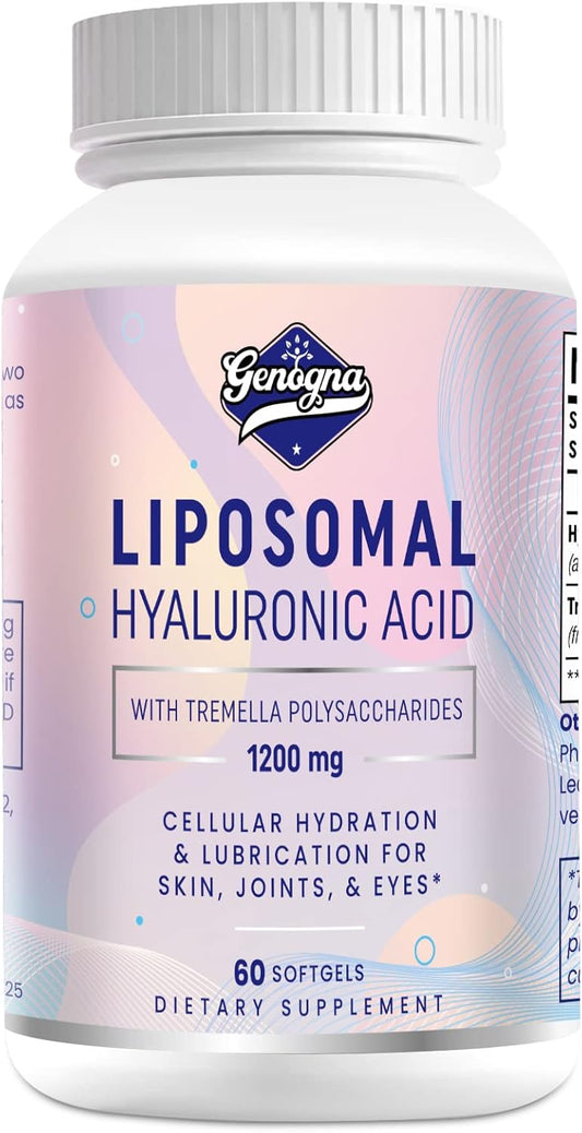 High Strength Liposomal Hyaluronic Acid Capsules with Tremella Polysaccharides for Skin and Joint Health - 1000mg, 1 Pack