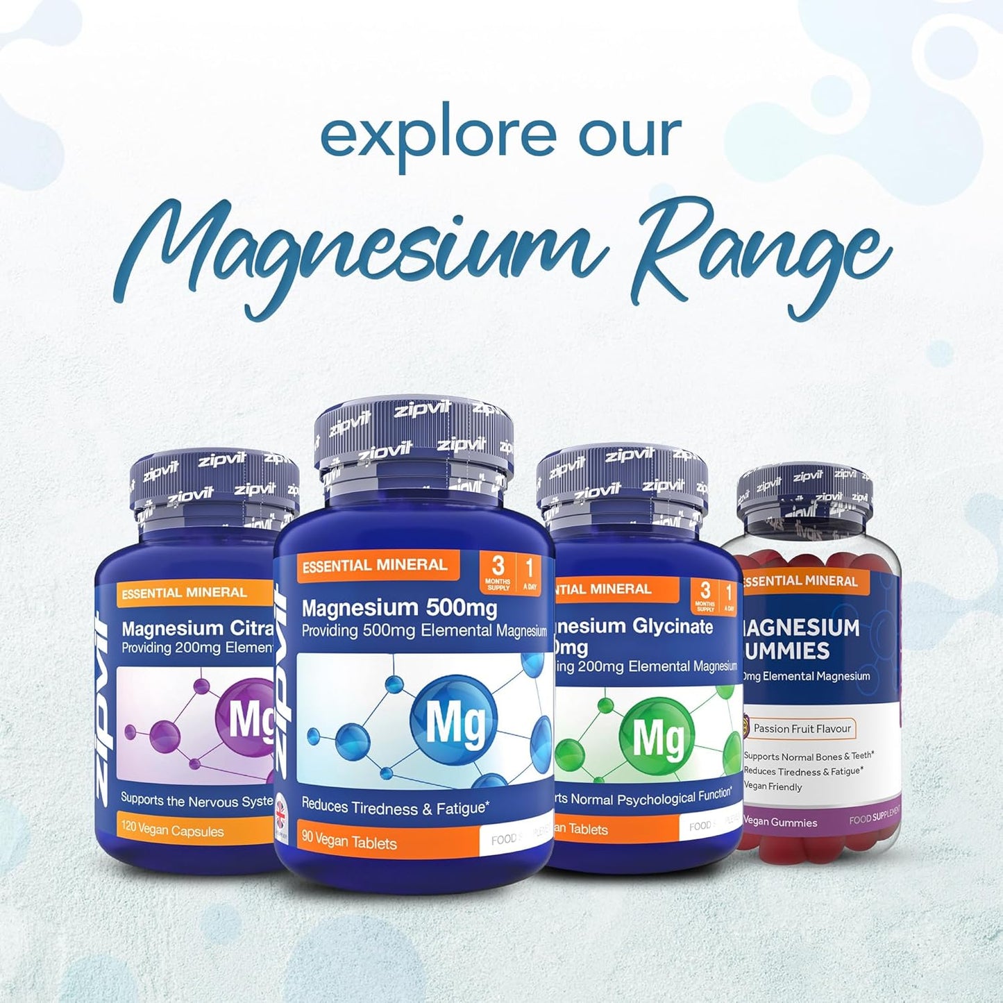 High Strength Magnesium Supplement | 90 Vegan Tablets | Supports Muscles & Bones | Vegan & Vegetarian | 3 Month Supply