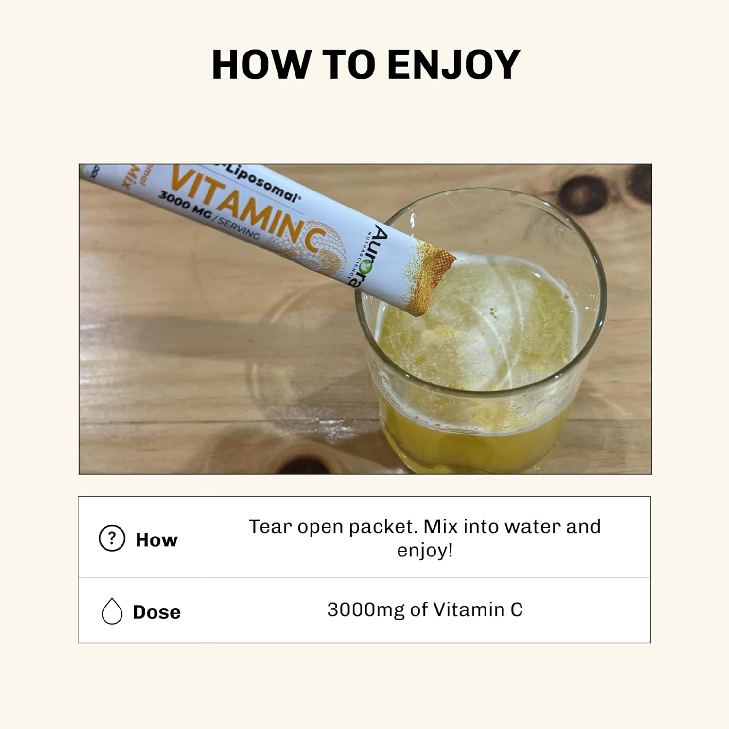 High Strength Nano-Liposomal Vitamin C Drink Mix for Immune Support - 3,000 mg Per Serving - 10 Packets