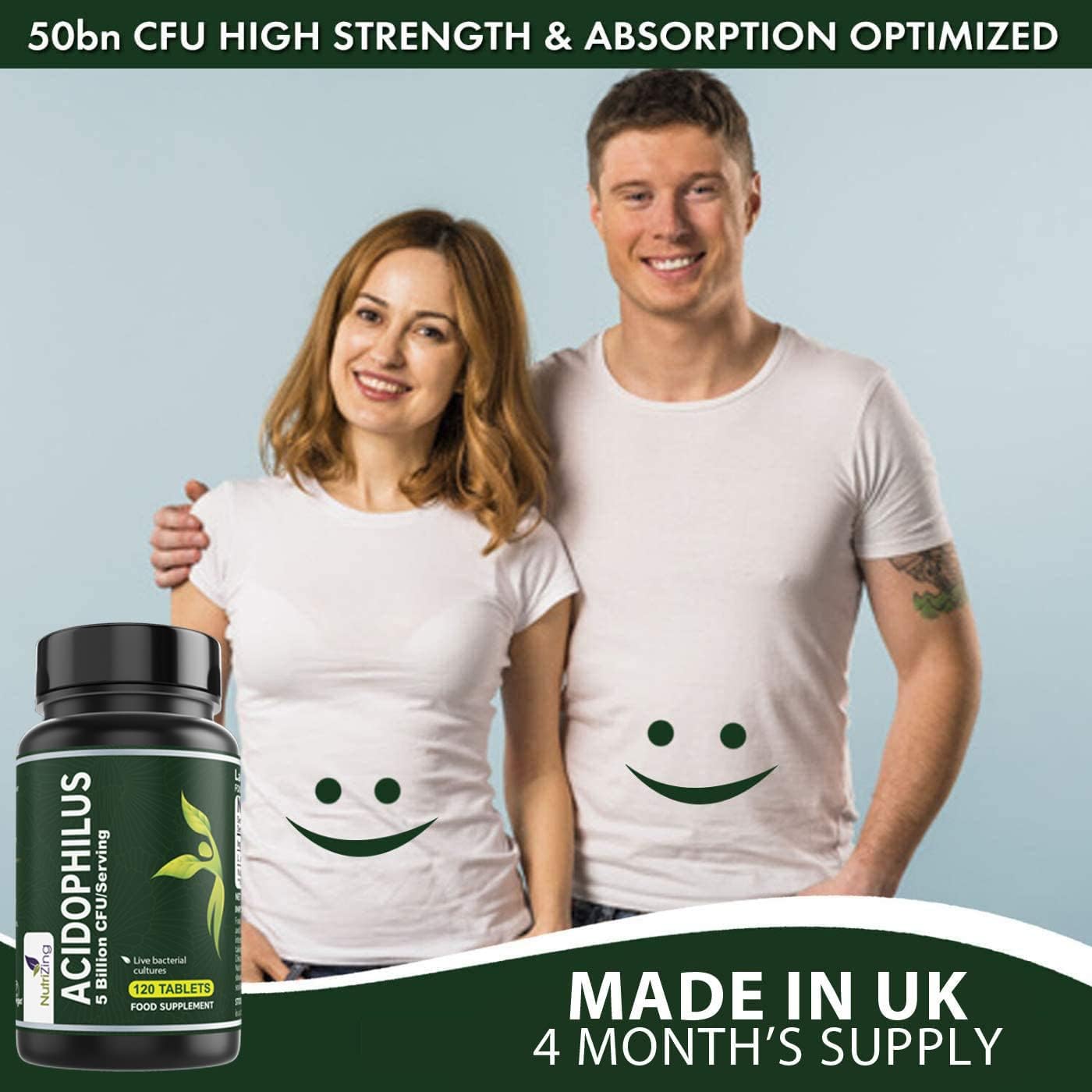 High Strength NutriZing Lactobacillus Acidophilus Supplement - 5 Billion CFU per Serving