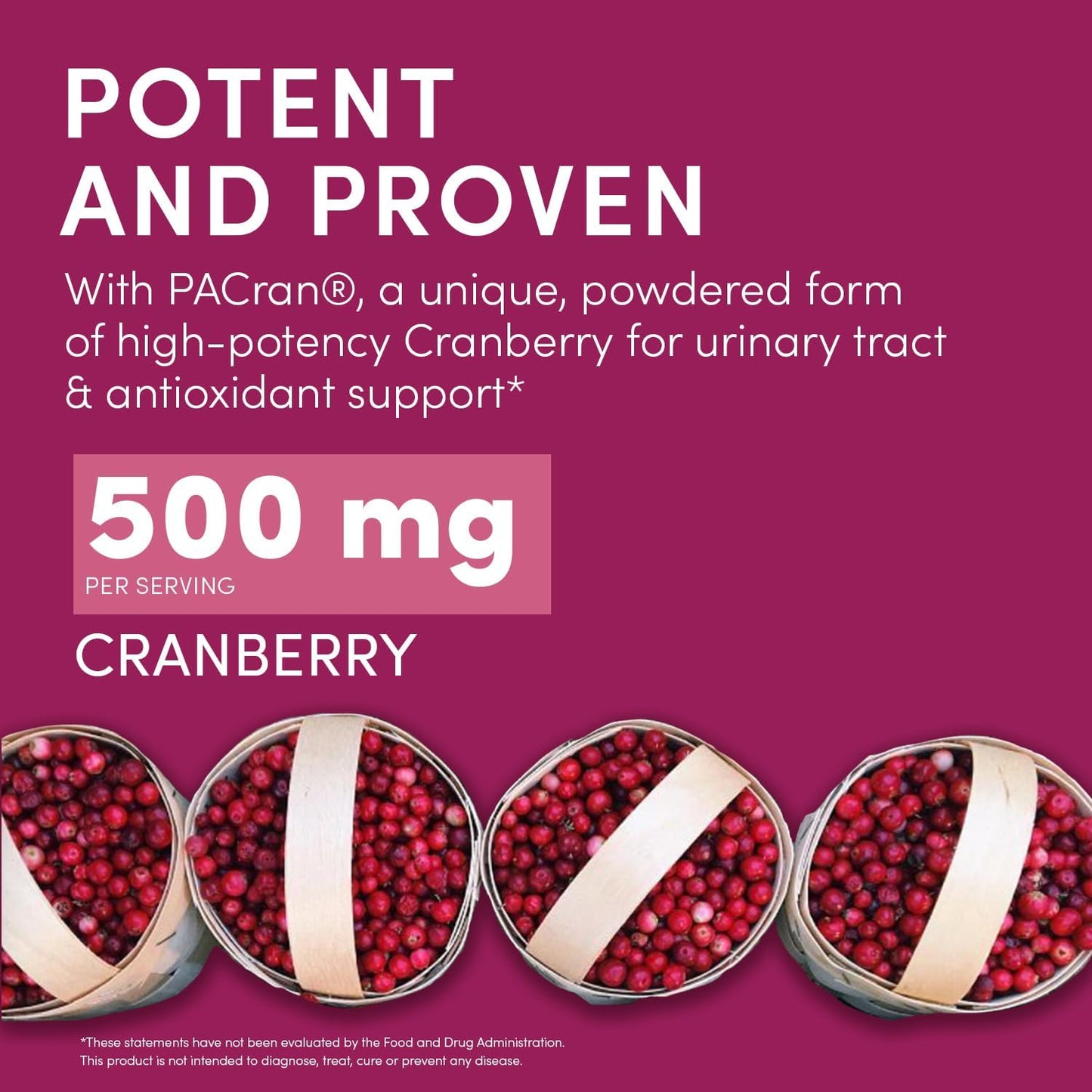 High Strength PACran Cranberry Extract Pills for UTI Support | 25000mg Supplement for Bladder & Kidney Health | 100 Softgels for Men & Women