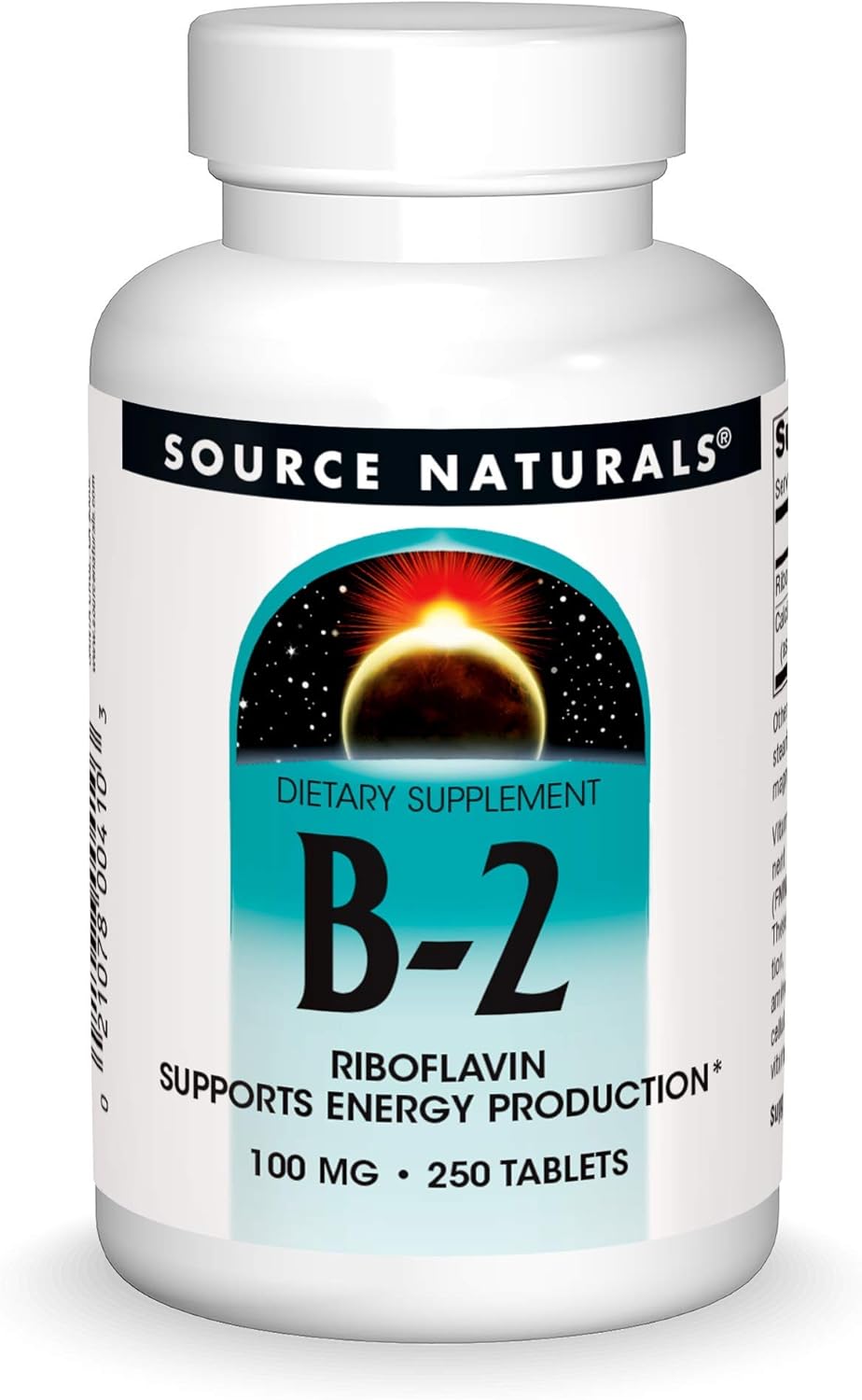 High Strength Source Naturals Vitamin B-2 Riboflavin 100 mg for Energy - 250 Tablets