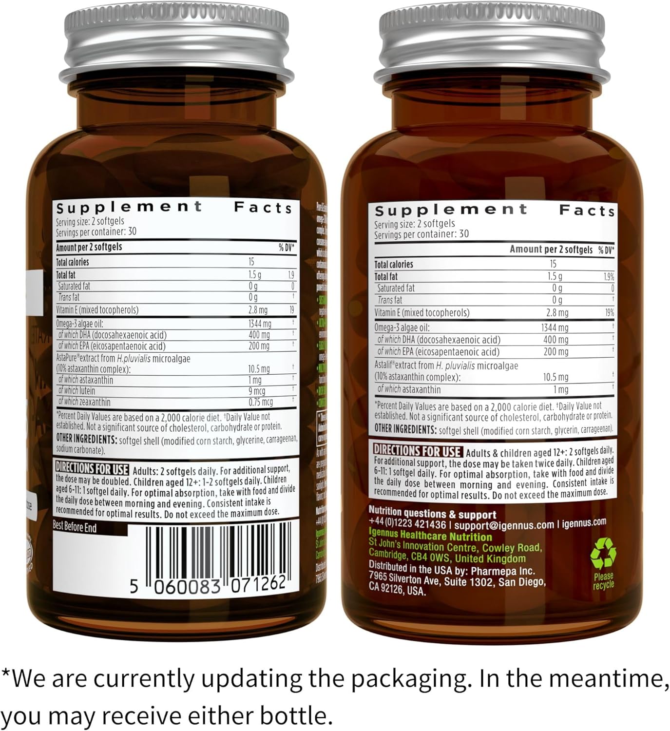 High Strength Vegan Omega-3 Algae Oil & B12 Bundle for DHA & EPA + Cherry Flavor Sublingual Spray