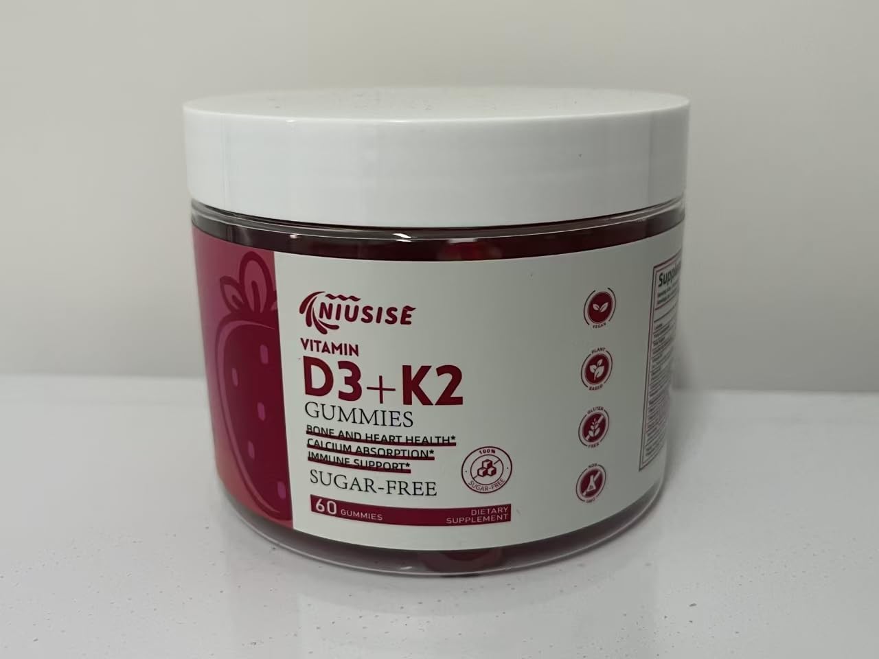 High Strength Vitamin D3 + K2 Gummies for Adults - 10000 IU D3, 250 mcg K2 - Bone & Heart Health, Calcium Absorption, Immune Support - Non-GMO, 120 Gummies